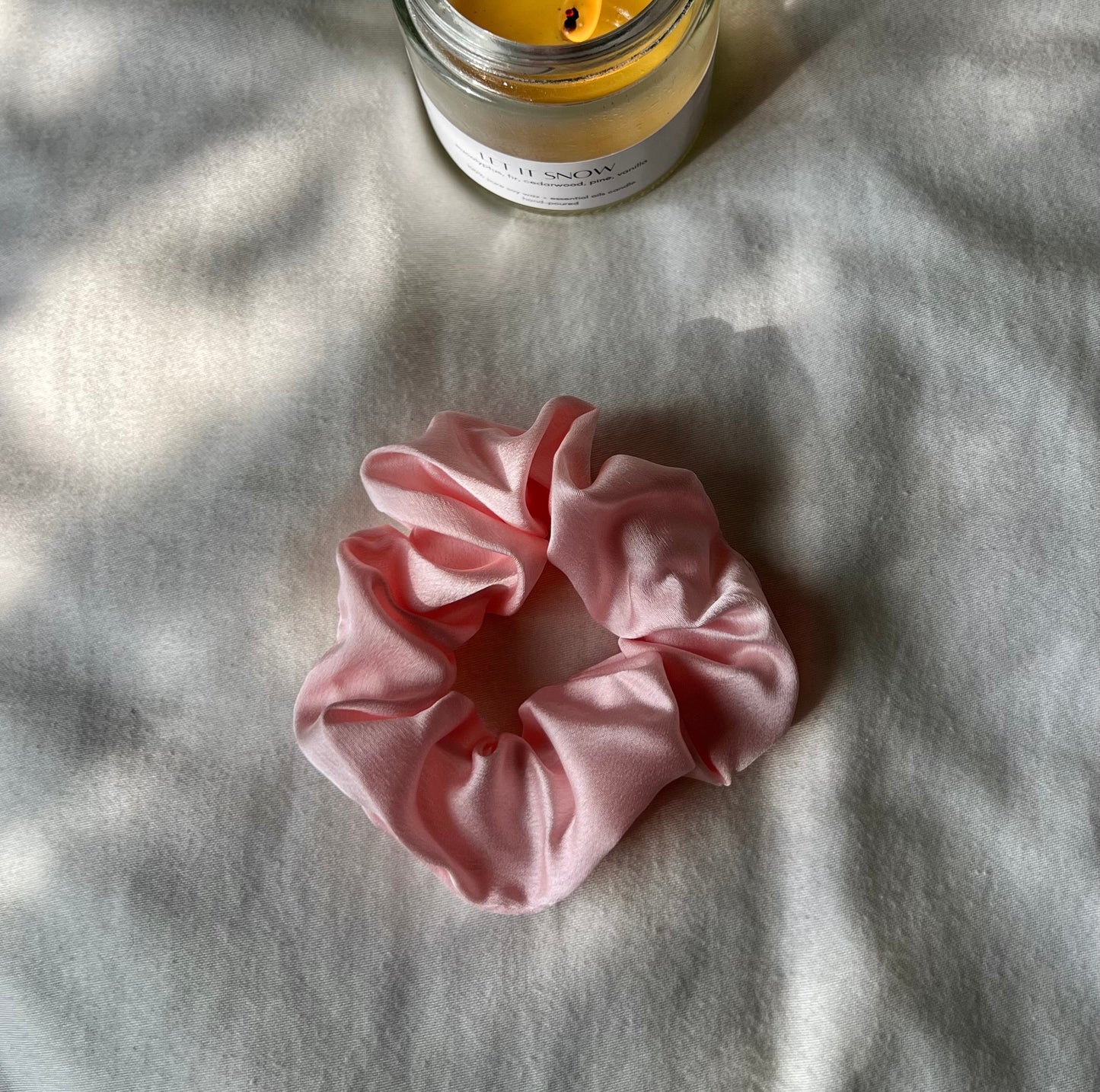 luxe silk scrunchie - blush rose
