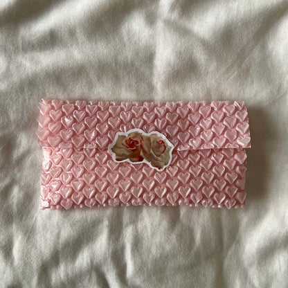 heart + ribbon envelope (black lace)