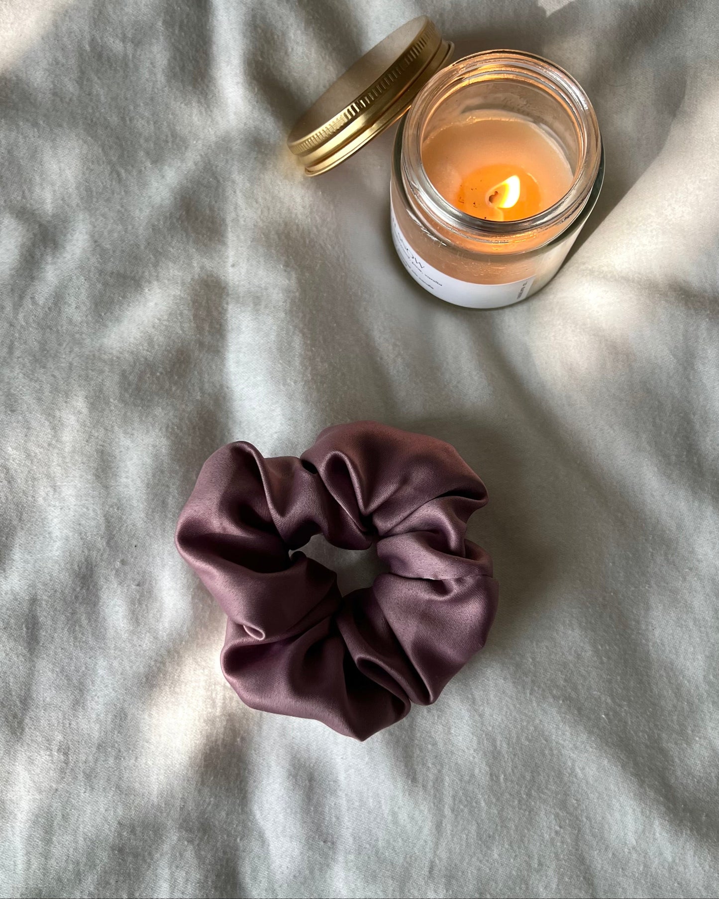 luxe silk scrunchie - midnight mauve