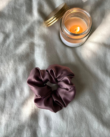 luxe silk scrunchie - midnight mauve