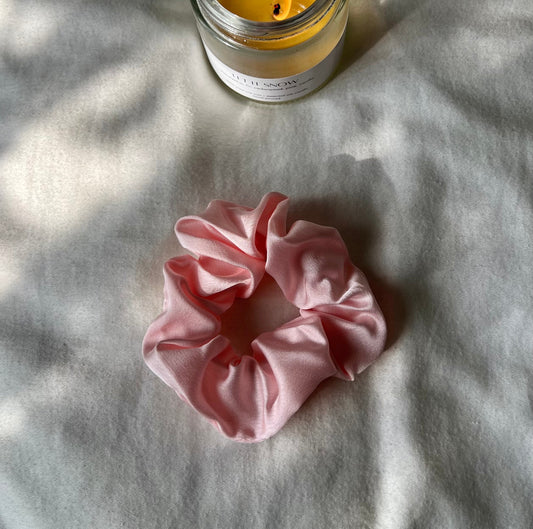 luxe silk scrunchie - blush rose