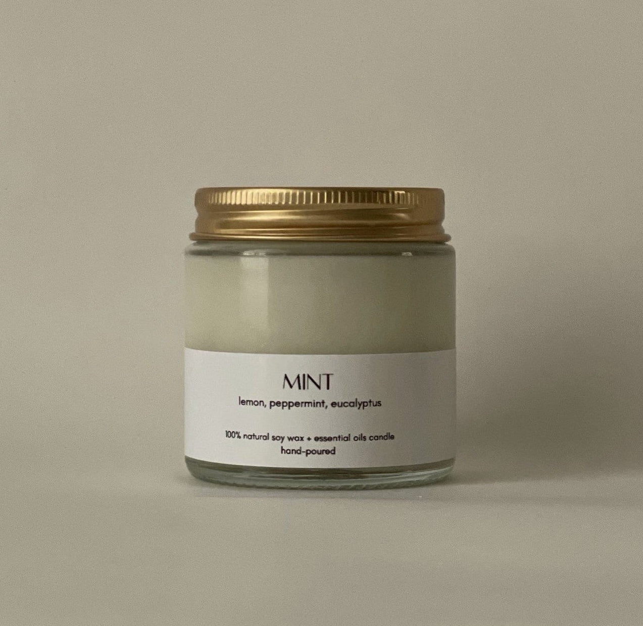 mint scented candle (glass jar)