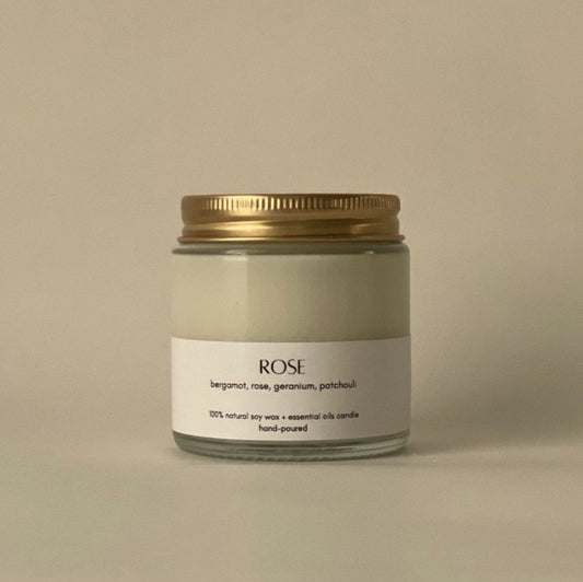 rose scented candle (glass jar)