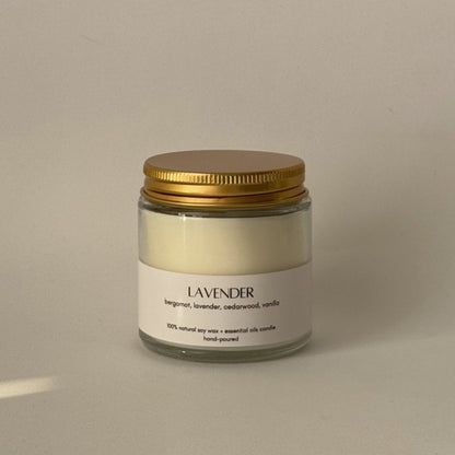 lavender scented candle (glass jar)