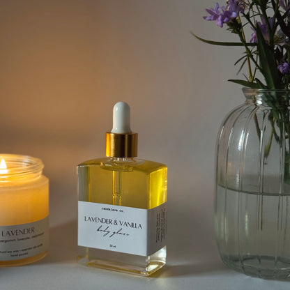 lavender candle + body glaze